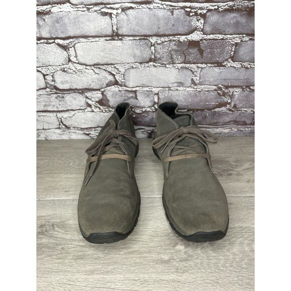 Eddie Bauer Green Brown Suede Leather Mid Lace Up Desert Boots Men 11.5M US/46EU - Picture 16 of 16